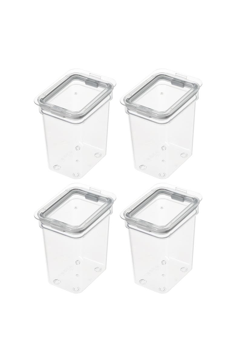 iDesign Small Food Storage Bin with Airtight Lid - Set of 4 - Clear, Main, color,