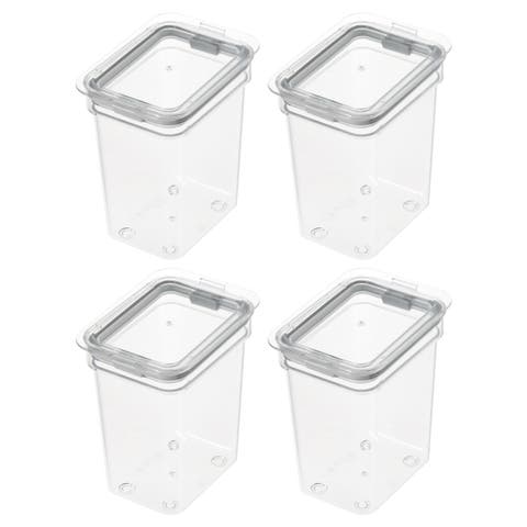 Small Food Storage Bin with Airtight Lid - Set of 4 - Clear