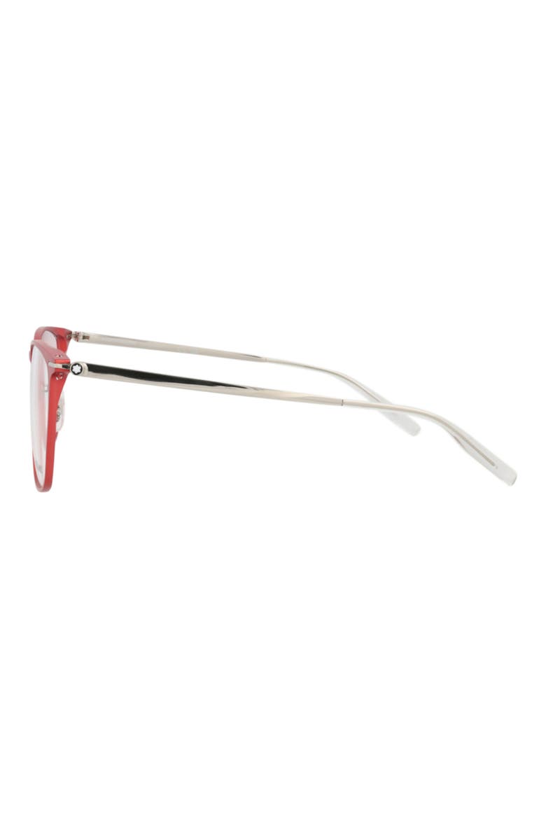 53mm Square Optical Glasses, Alternate, color, RED SILVER TRANSPARENT