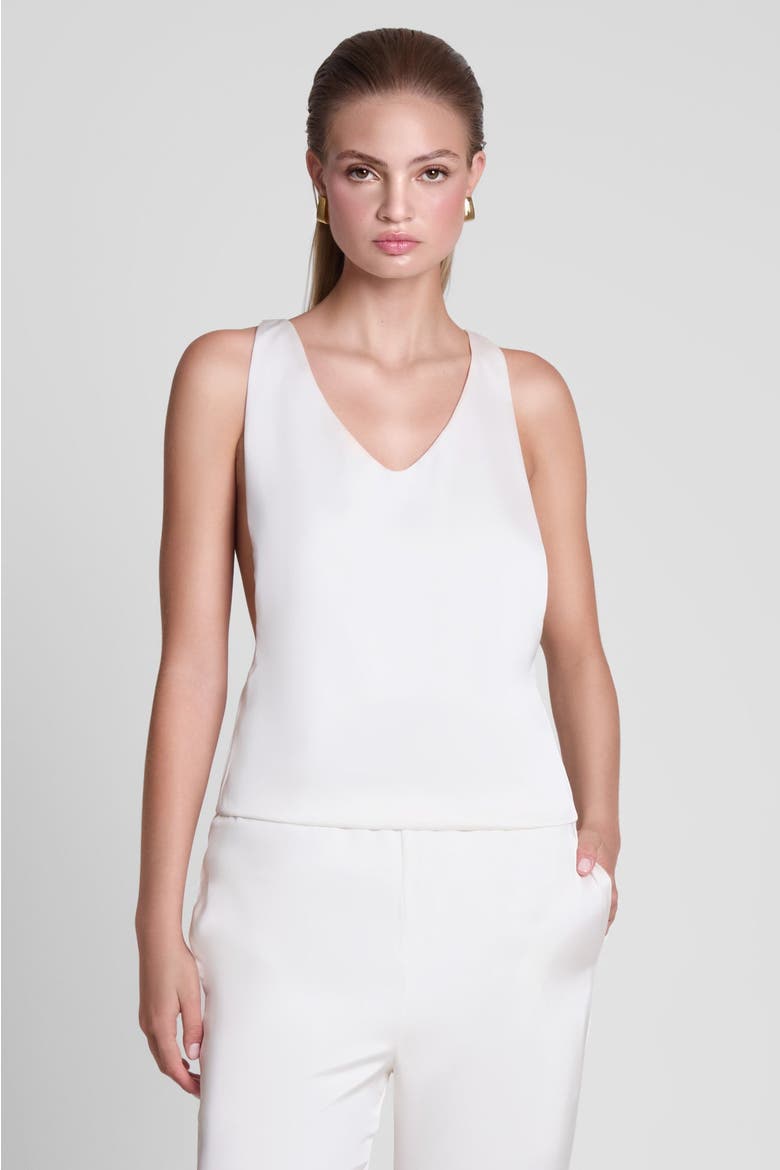 Suri Satin Racerback Top, Alternate, color, White
