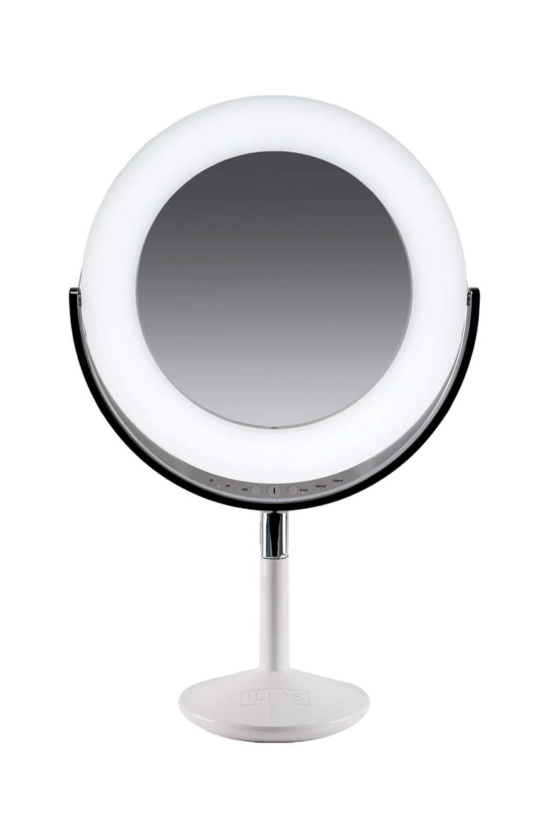 Beauty Ring Brightness-Controlled Dual-Magnification Makeup Mirror, Main, color, White