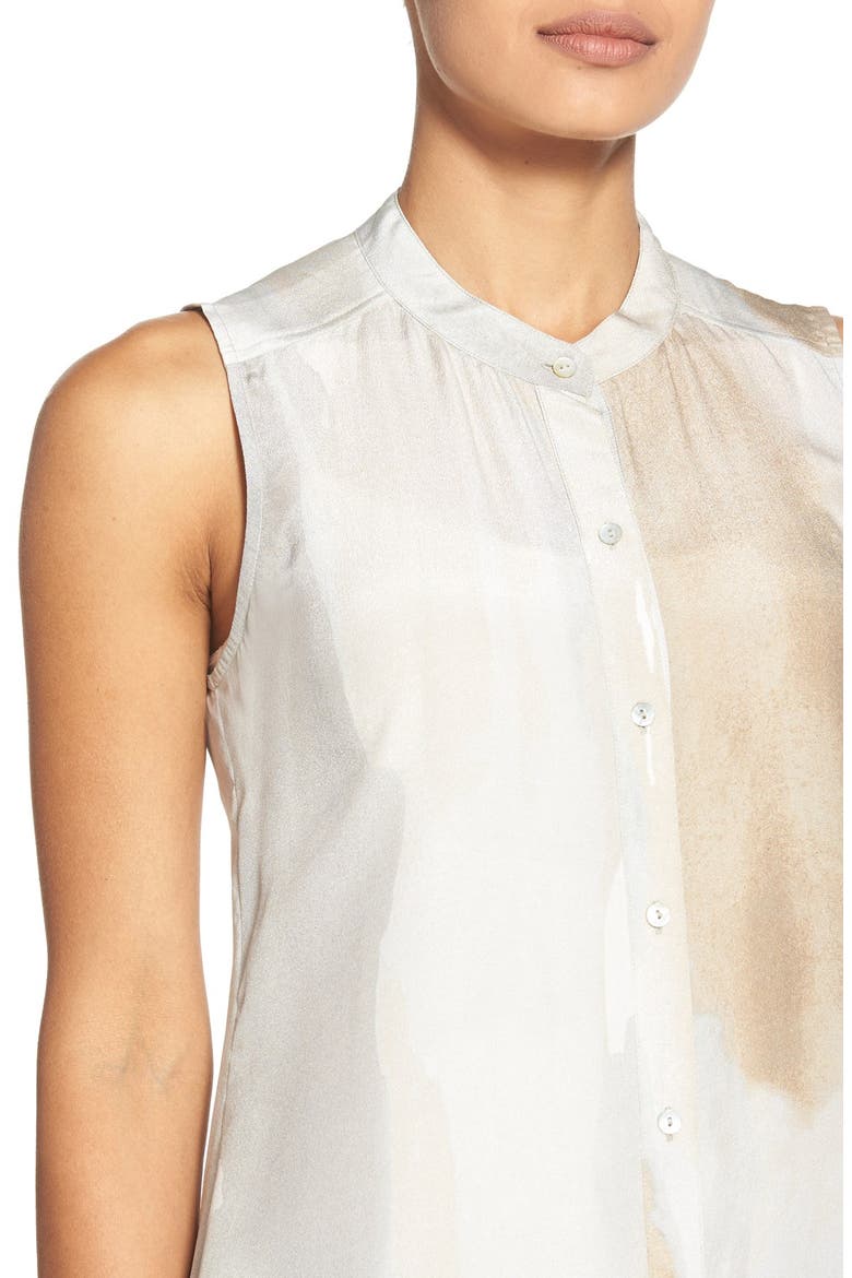 Sleeveless Silk Shirt, Alternate, color, MARBLE