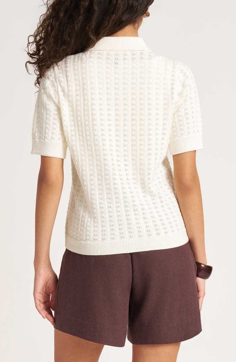 matty m. Solana Pointelle Polo Cardigan, Alternate, color, 