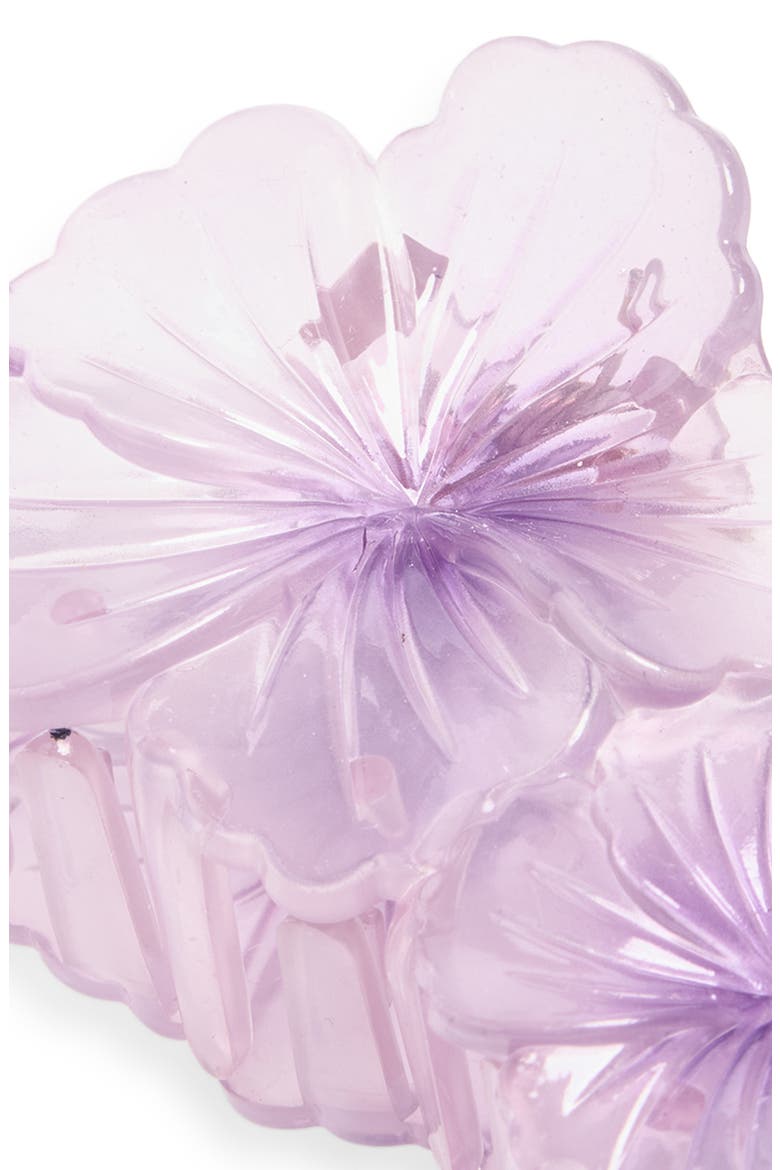 Triple Flower Claw Clip, Alternate, color, PURPLE