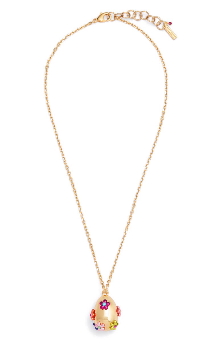 Kurt Geiger London Floral Egg Pendant Neckalce, Main, color,