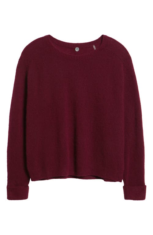 Margaret O'leary Crewneck Rolled Cuff Cashmere & Silk Sweater In Red