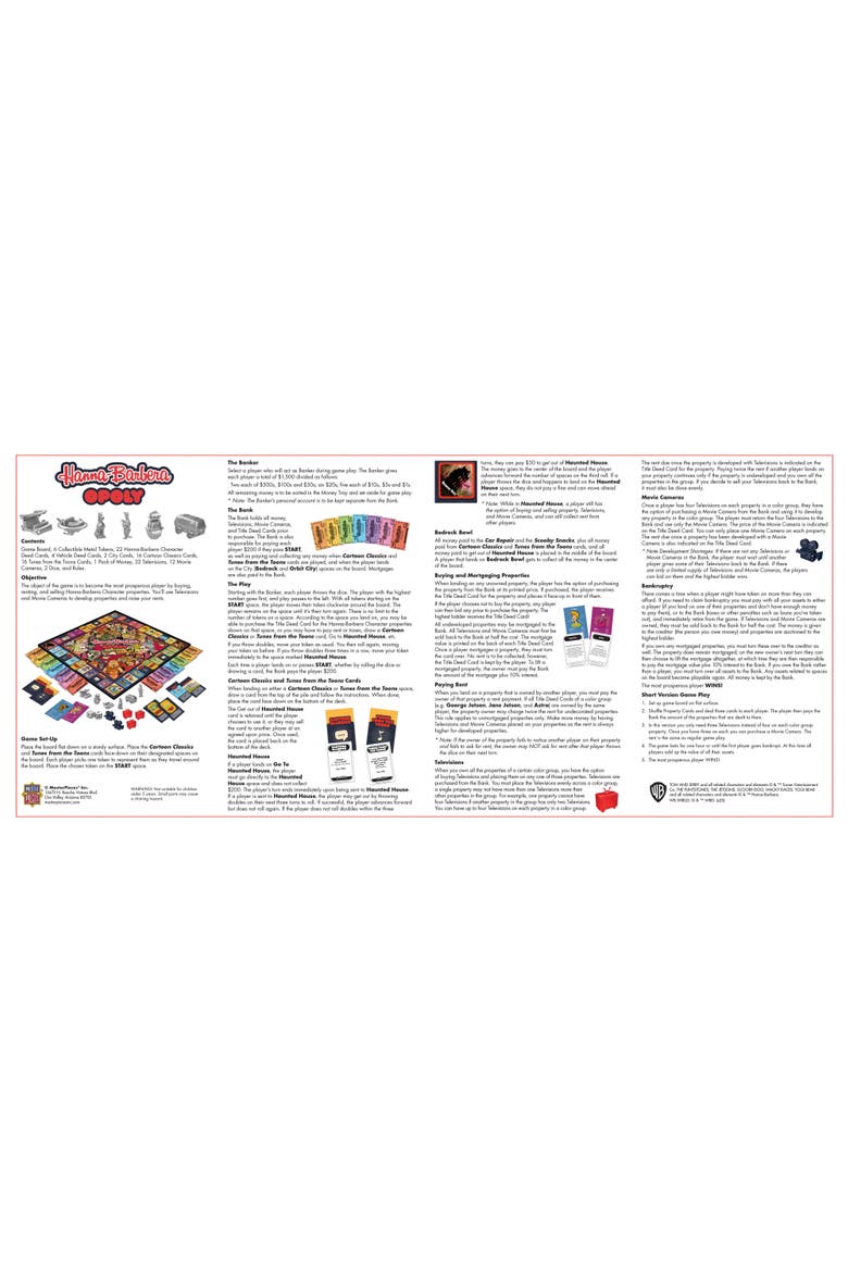 Hanna-Barbera Opoly Board Game, Alternate, color, Multicolor