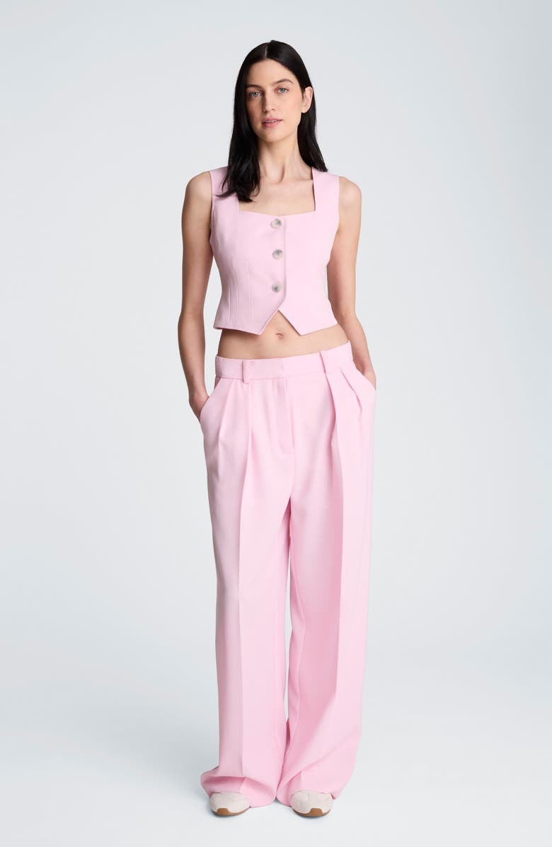 Kenneth Cole Square Neck Crop Fitted Vest, Alternate, color, Chintz Pink