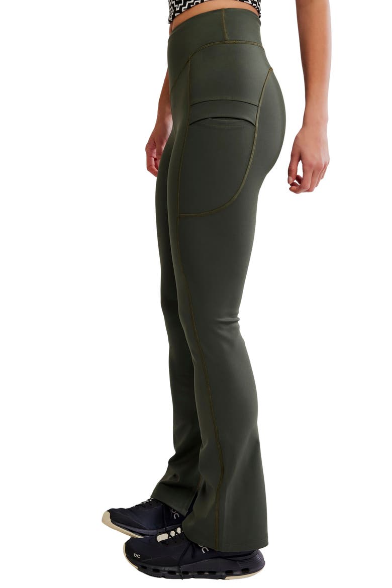 Landslide Flare Leg Performance Leggings, Alternate, color, IVY