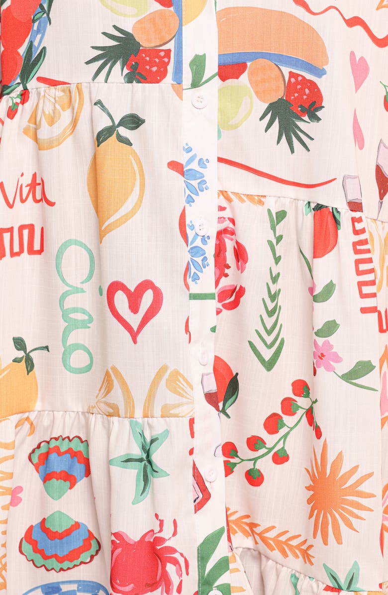 Petal & Pup Peachy Print Babydoll Shirtdress, Alternate, color, Dolce Vita