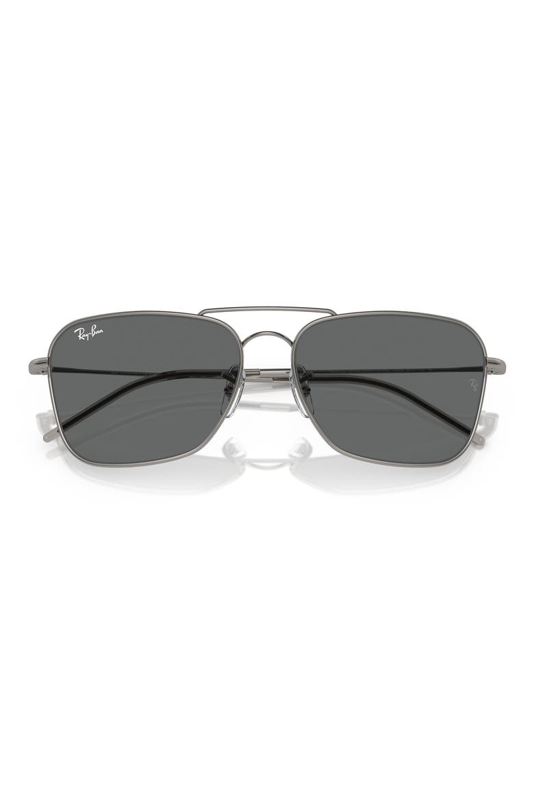 Caravan Reverse 58mm Square Sunglasses, Alternate, color, GUNMETAL