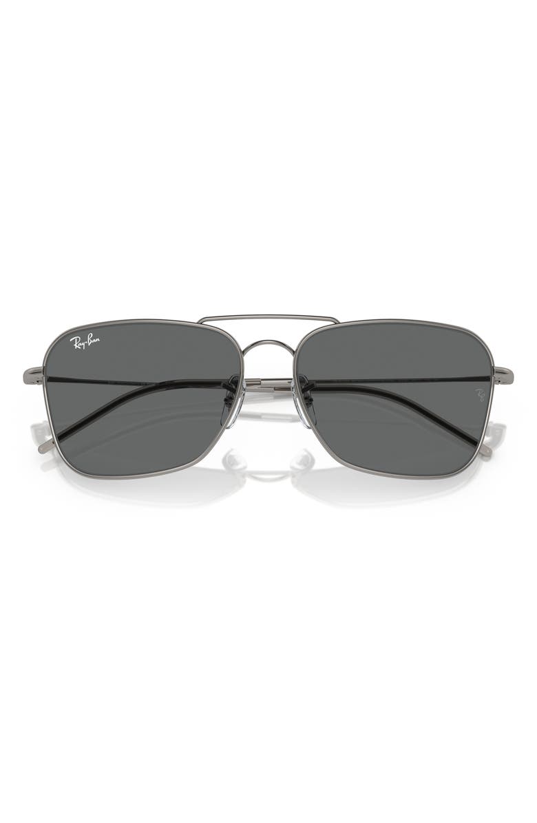 Ray-Ban Caravan Reverse 61mm Square Sunglasses, Alternate, color, Gunmetal