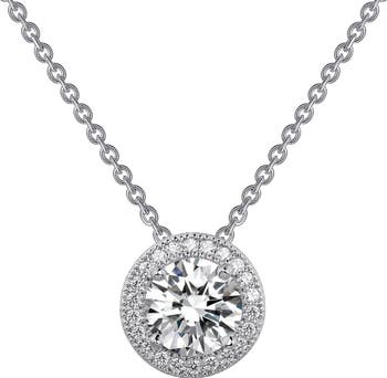Lafonn Simulated Diamond Radiant Round Halo Necklace | Nordstromrack