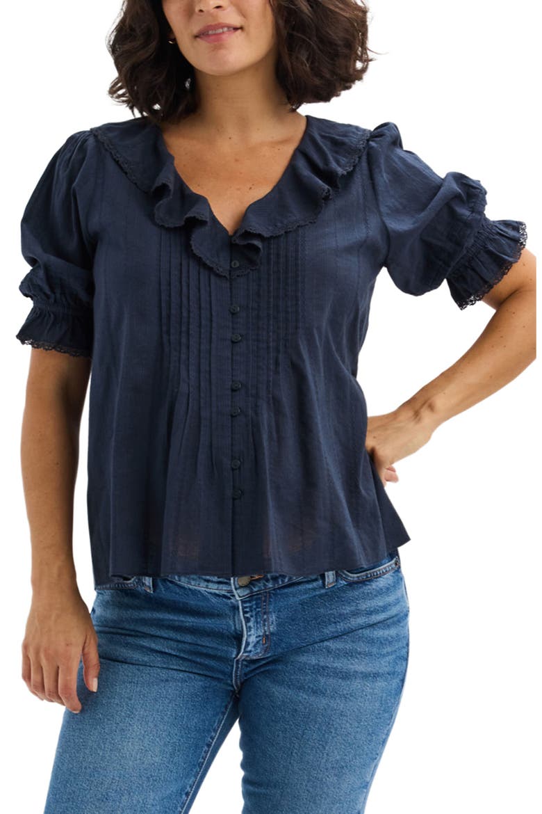 The Lou Lou Nursing Blouse, Main, color, Navy