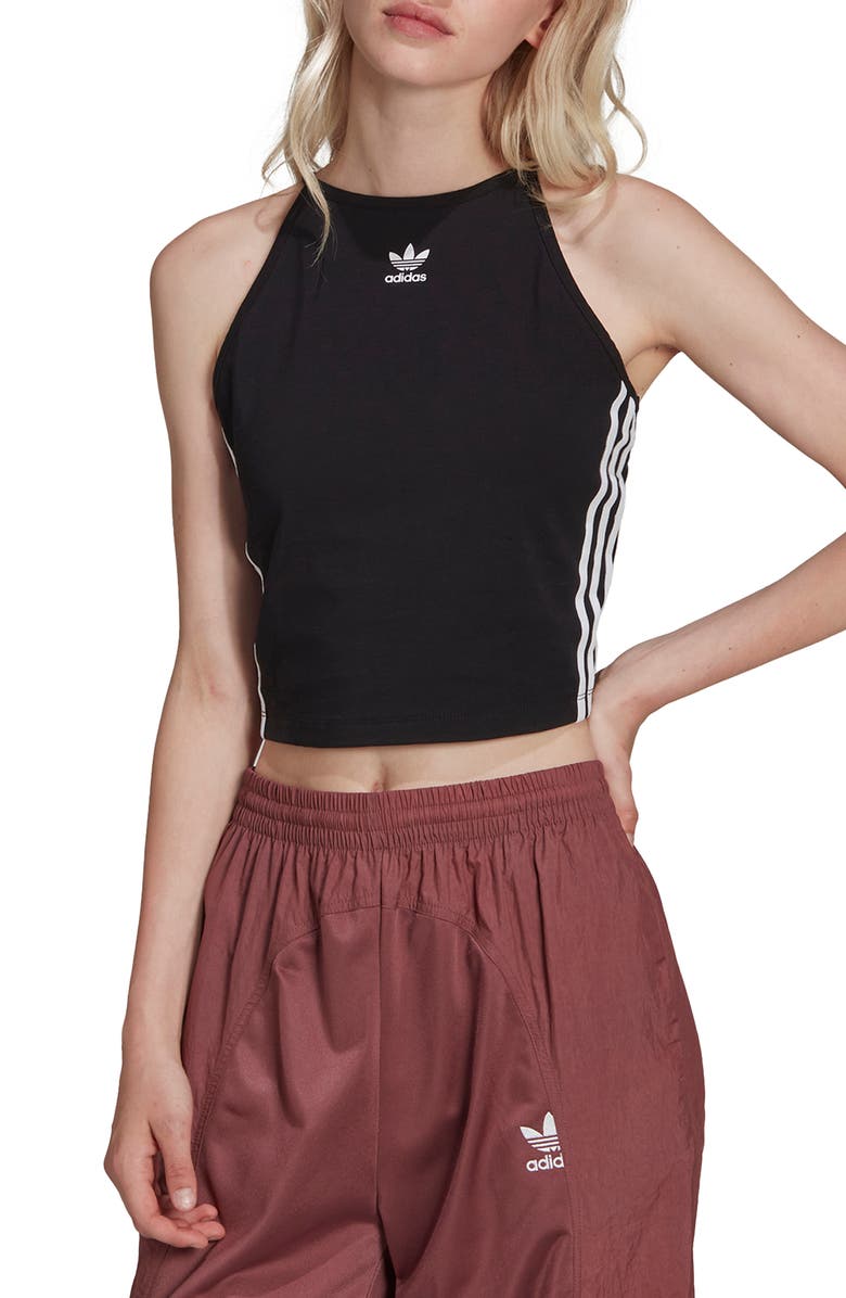 adidas Originals Halter Neck Crop Tank Top, Main, color, 