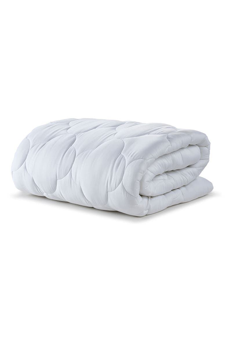 2" Loft 100% Cotton Plush Gel Fiber Filled Queen Mattress Topper - 60"x80", Main, color, WHITE