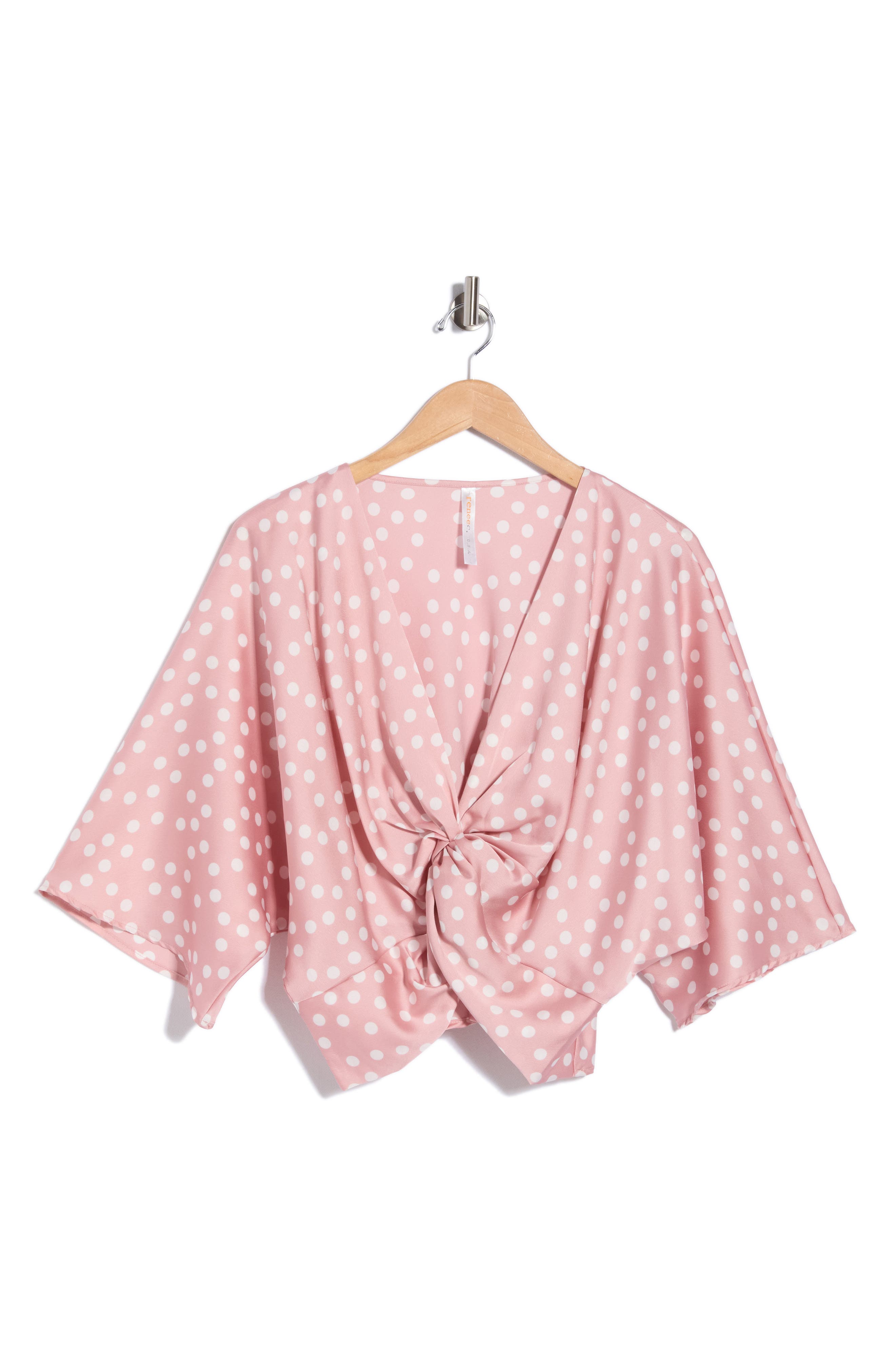 Polka Dot Front Twist Top