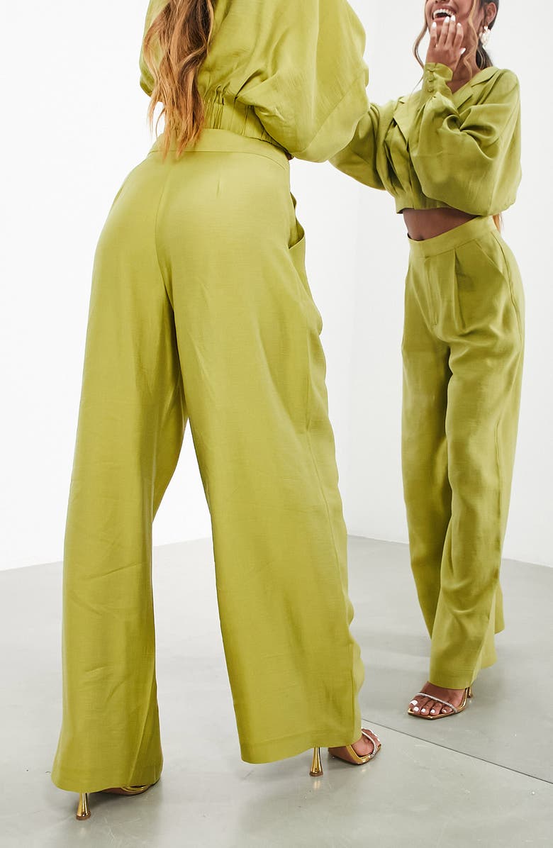 ASOS DESIGN High Waist Wide Leg Trousers, Alternate, color, 