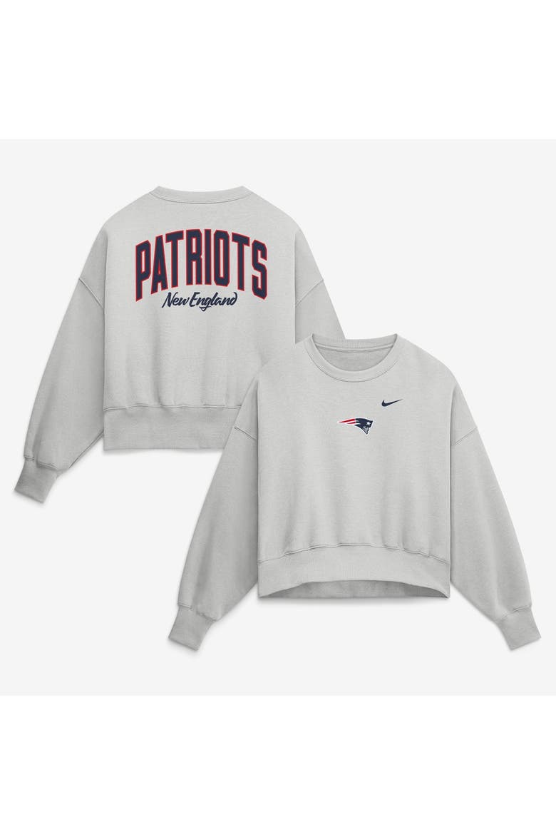 Women's Nike  Gray New England Patriots Oversized Primetime Phoenix Fleece Sweatshirt, Main, color, Gray