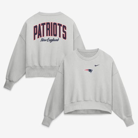 Women's Nike  Gray New England Patriots Oversized Primetime Phoenix Fleece Sweatshirt