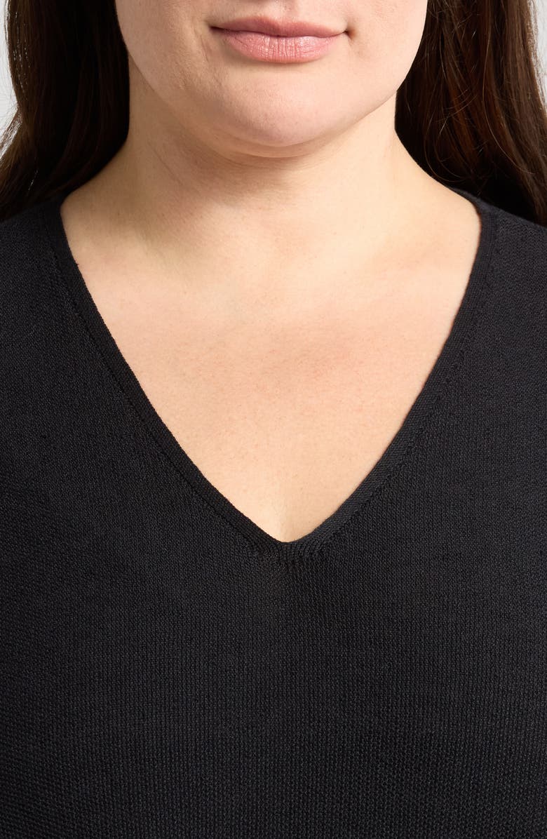 Organic Linen & Organic Cotton V-Neck Sweater