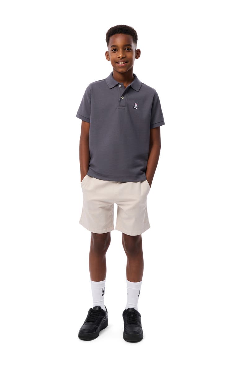 Psycho Bunny Kids' Classic Piqué Knit Polo, Alternate, color, Blackened Pearl