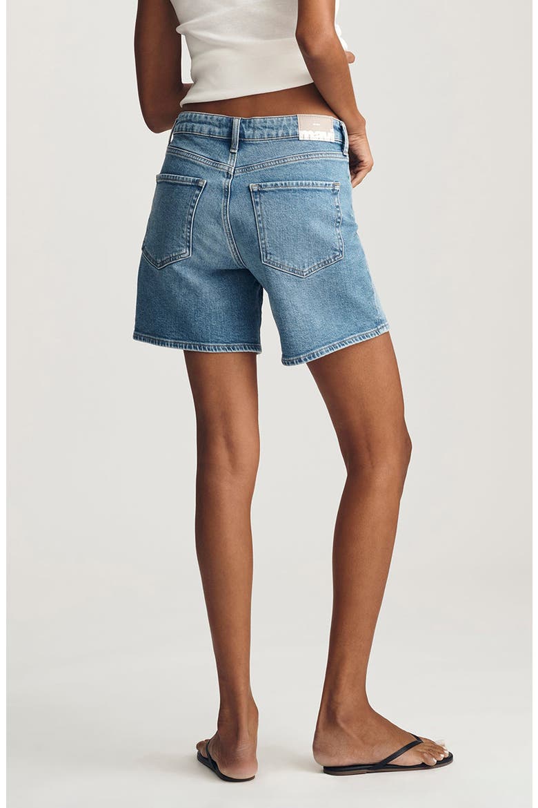 Heidi High Waist Mid Thigh Denim Shorts, Alternate, color, LIGHT BRUSHED CLASSIC BLUE