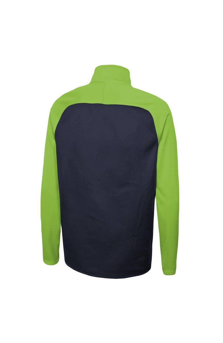 New Era Men's New Era Navy Seattle Seahawks Combine Authentic O-Line Raglan Half-Zip Jacket, Alternate, color, 