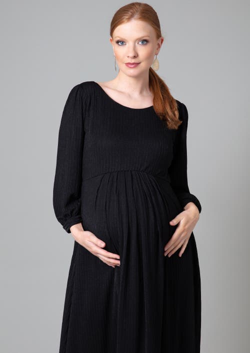 Tiffany Rose Maternity Isla Ribbed Jersey Dress In Black