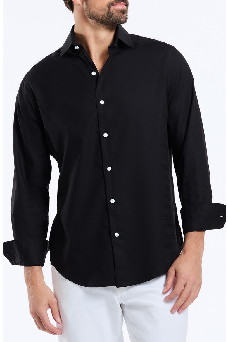 Arch Long Sleeve Dress Shirt, Main, color, BLACK