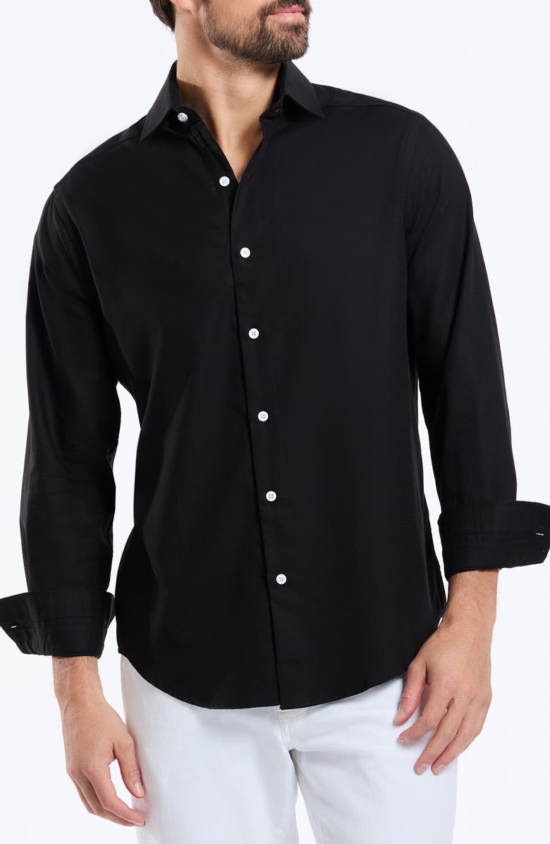 Robert Graham Arch Long Sleeve Dress Shirt, Main, color, Black