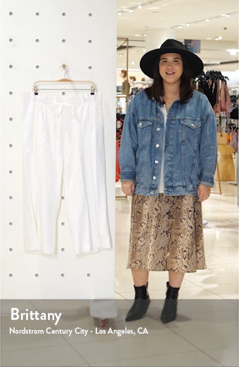 Paperbag Waist Linen & Rayon Blend Pants, sales video thumbnail