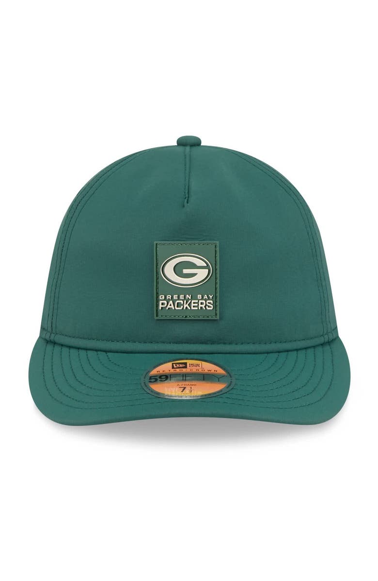 New Era Men's New Era Green Green Bay Packers 2025 Sideline Retro Crown 59FIFTY Fitted Hat, Alternate, color, Green