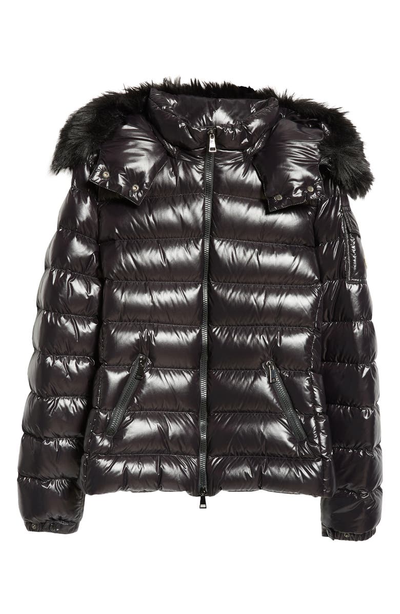 Moncler Badyf Down Puffer Jacket with Removable Hood & Removable Faux Fur Trim, Alternate, color, Black