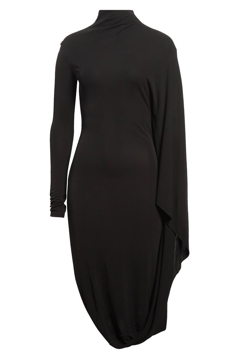Cape Sleeve Jersey Dress, Alternate, color, 1000 - BLACK