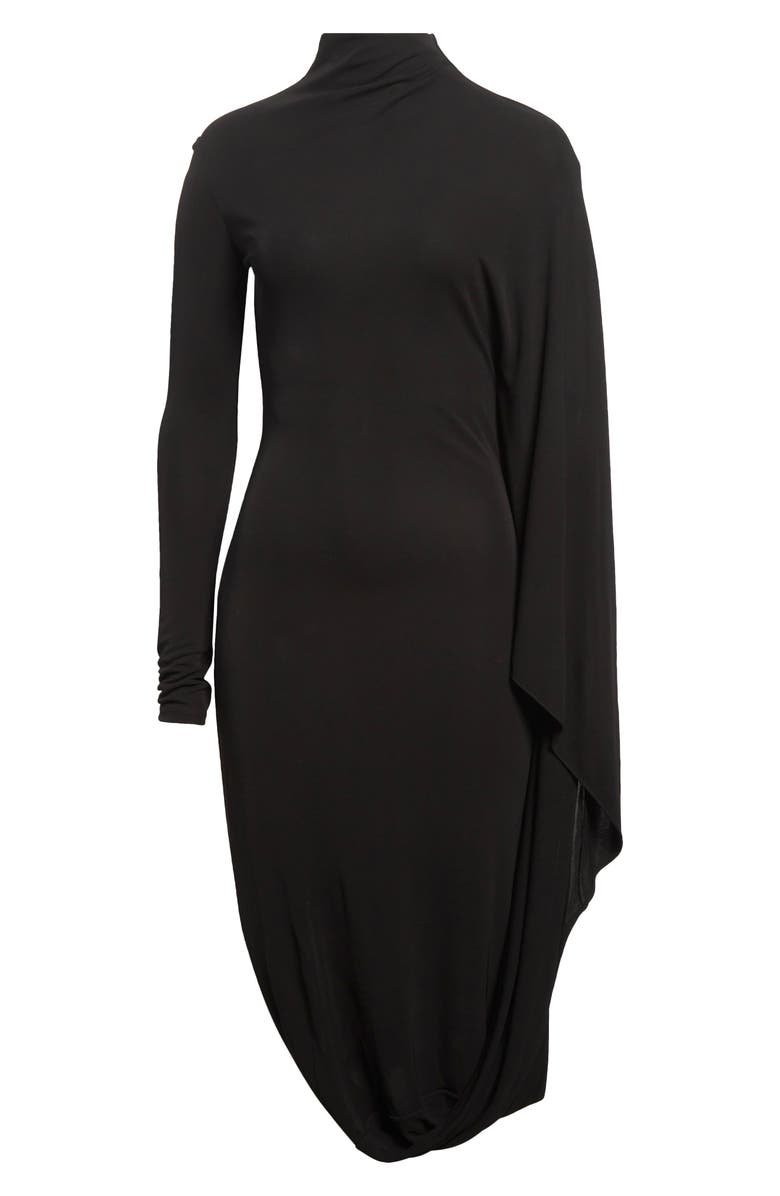 Stella McCartney Cape Sleeve Jersey Dress, Alternate, color, 1000 - Black