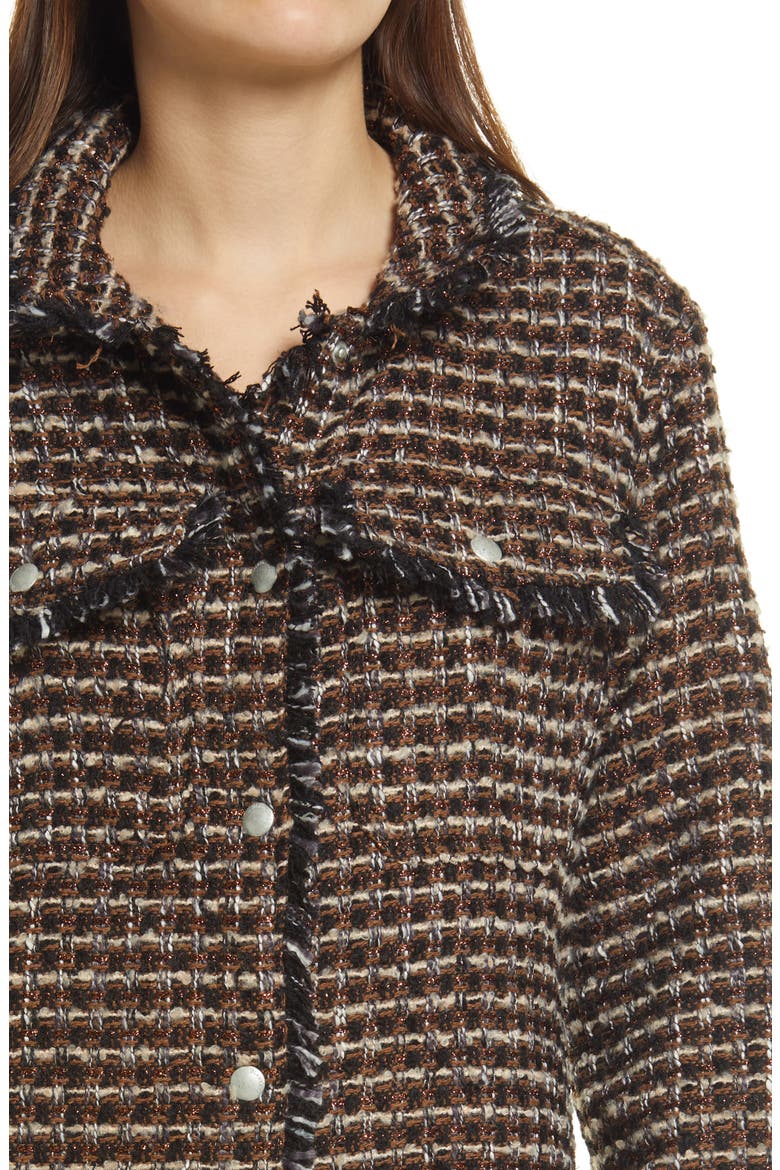 Plaid Tweed Shirt Jacket, Alternate, color, RETROGRADE