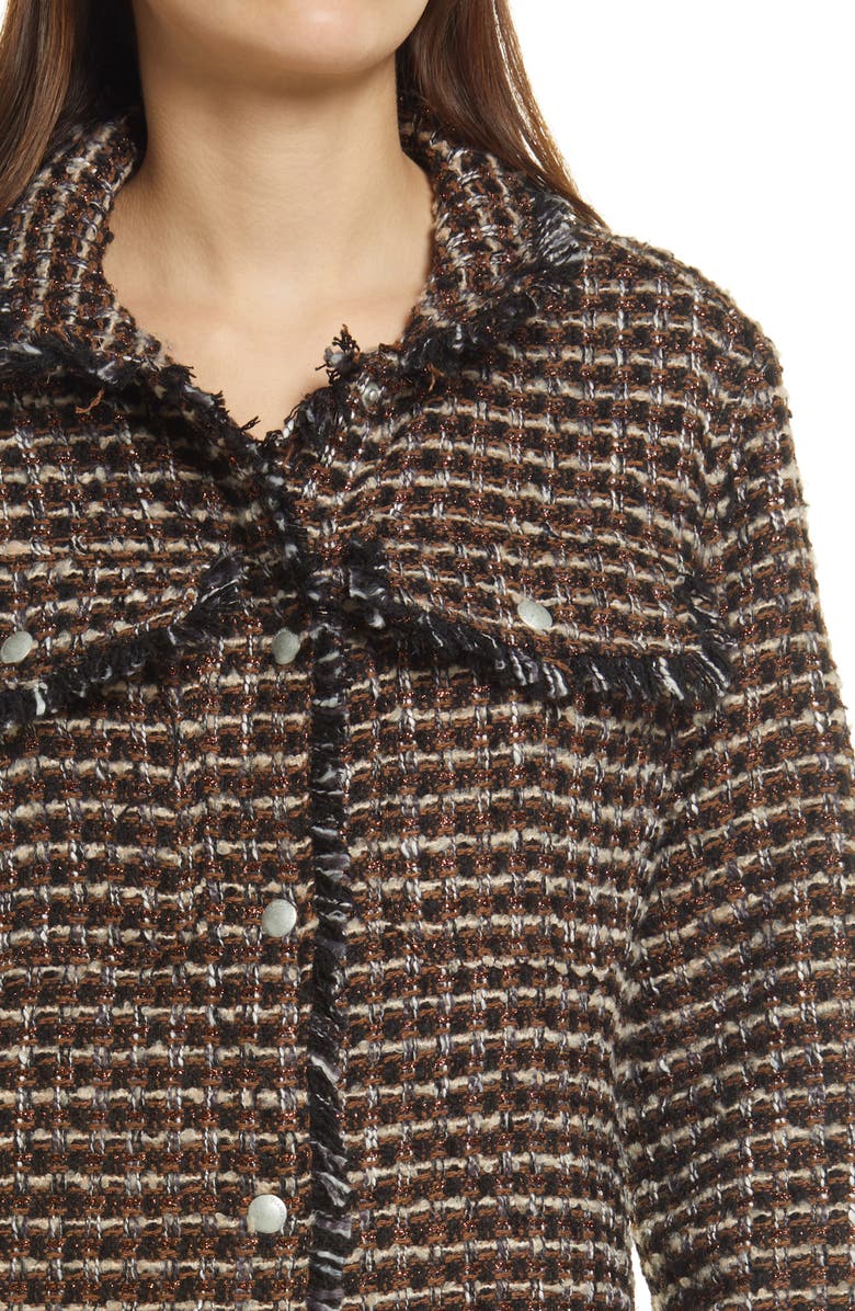 BLANKNYC Plaid Tweed Shirt Jacket, Alternate, color,