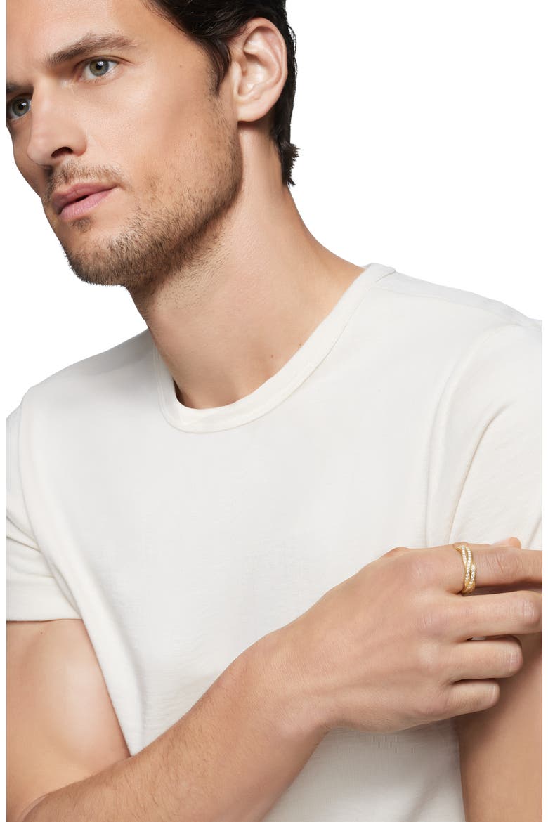 Men's Twisted Cable Band Ring in 18K Yellow Gold with Pavé Diamonds, Alternate, color, 18K YELLOW GOLD