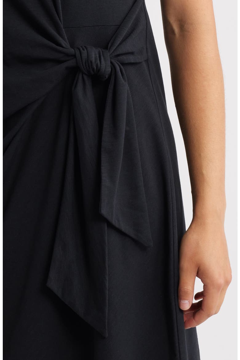Marina Side Tie T-Shirt Dress, Alternate, color, BLACK