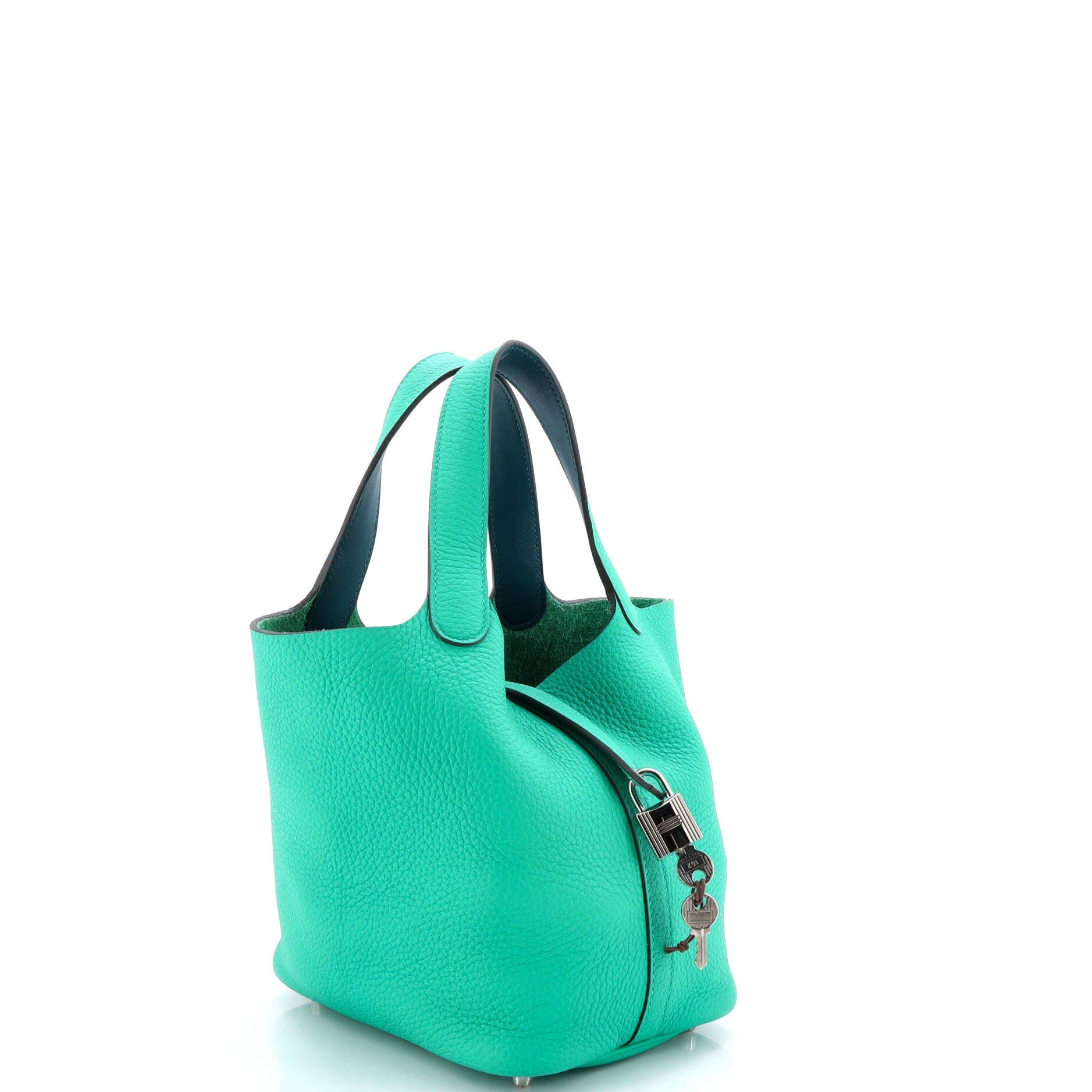 Pre-Owned Hermes Eclat Picotin Lock Bag Clemence with Swift PM, Alternate, color, Menthe