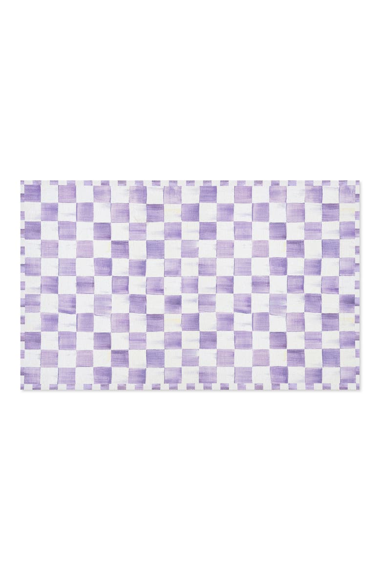 Violet Checkerboard Machine Washable Rug, Main, color, VIOLET