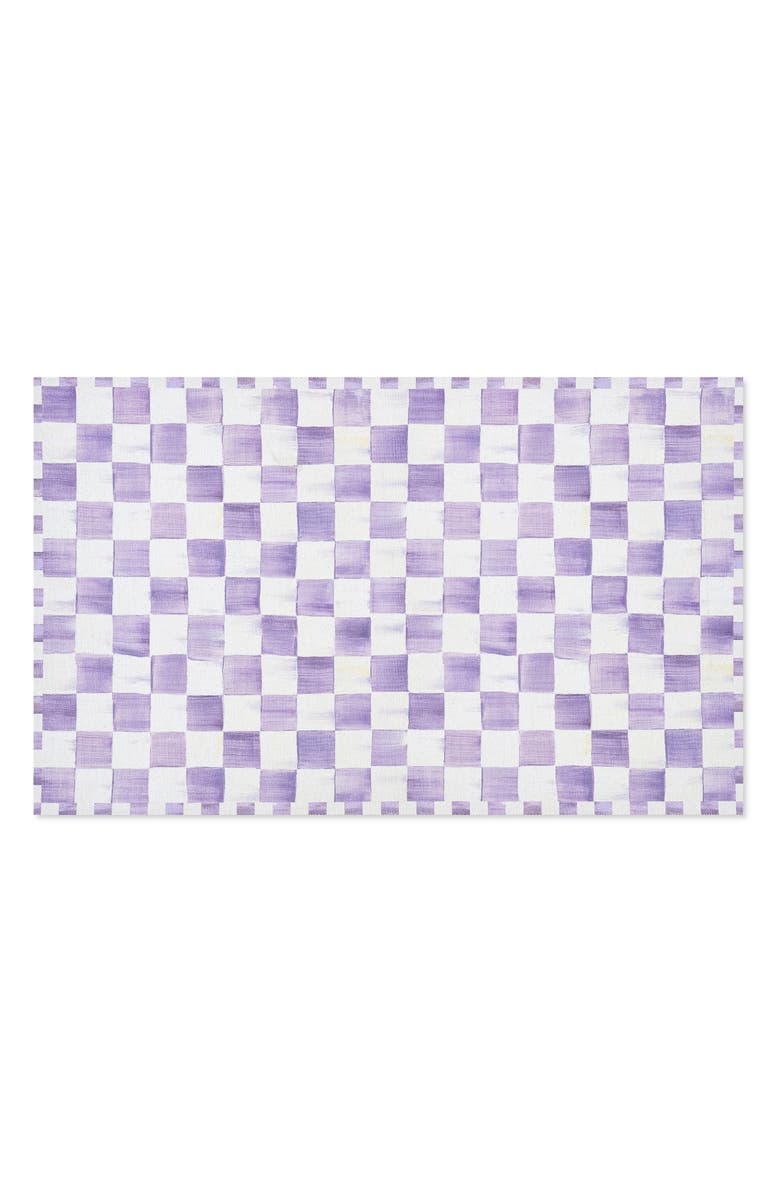 MACKENZIE CHILDS Violet Checkerboard Machine Washable Rug, Main, color, Violet