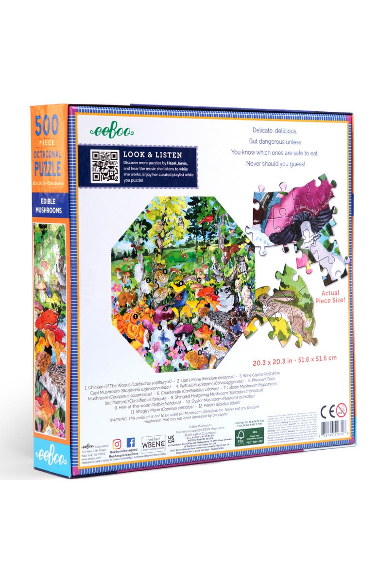 eeBoo Piece and Love Piece&Love Edible Mushrooms 500 Pc Octagonal Puzzle, Alternate, color, 