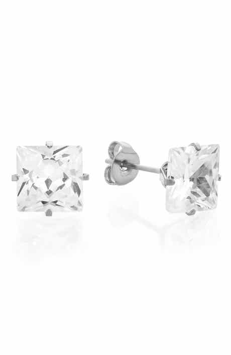 Square Crystal Stud Earrings