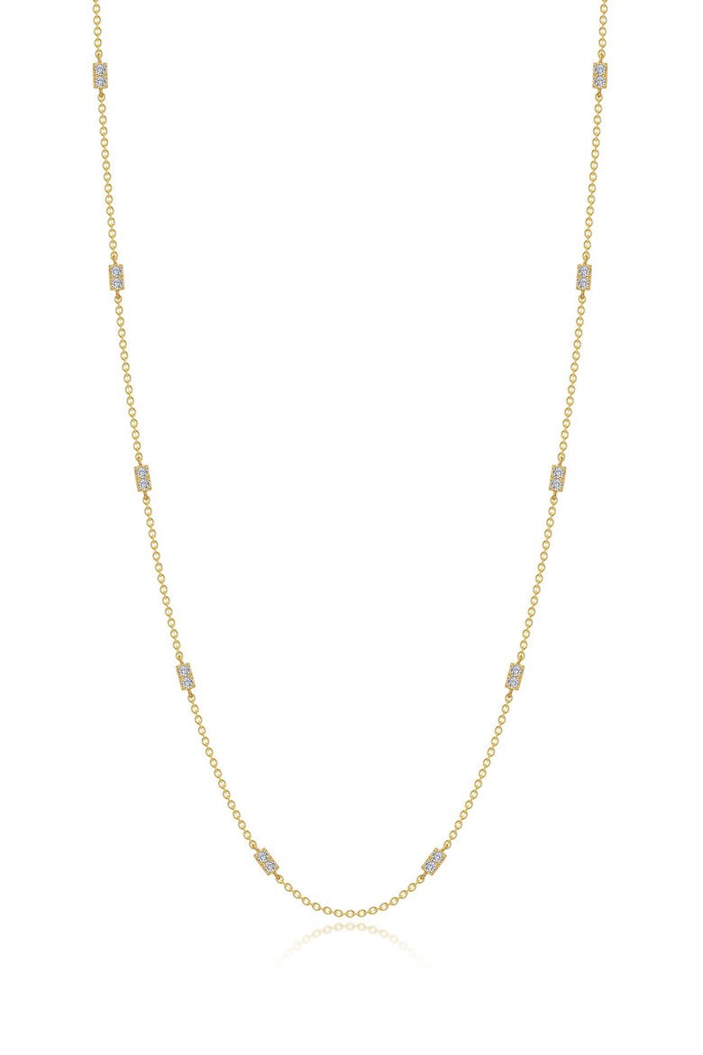 Simulated Diamond Station Necklace, Main, color, GOLD/ WHITE