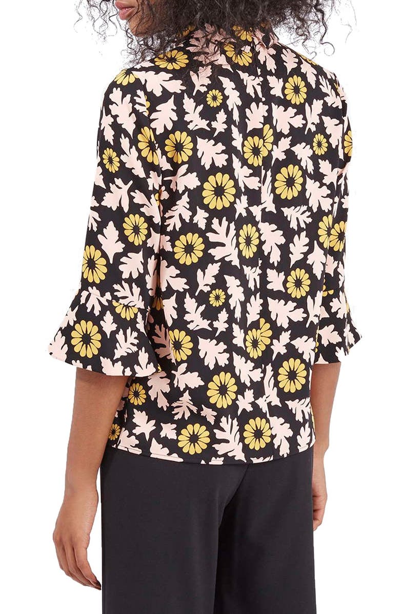 Topshop Floral Print Mock Neck Top, Alternate, color,
