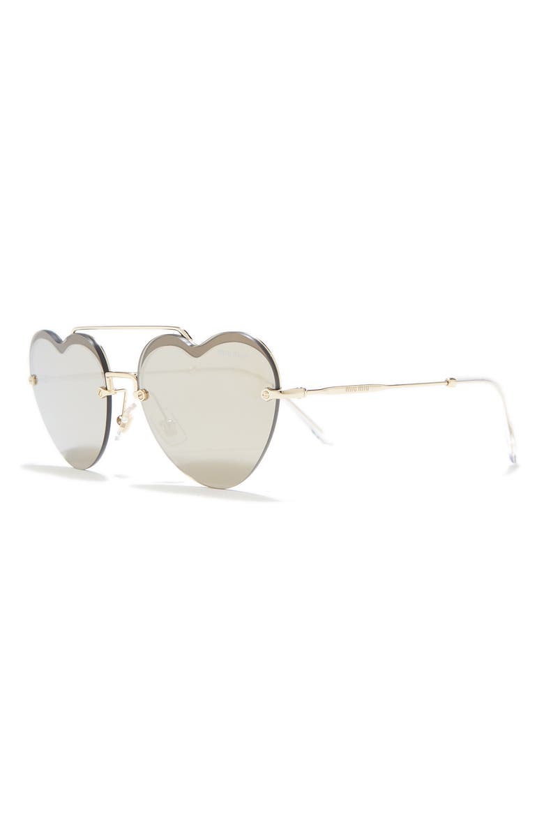 58mm Irregular Heart Sunglasses, Alternate, color, PALE GOLD