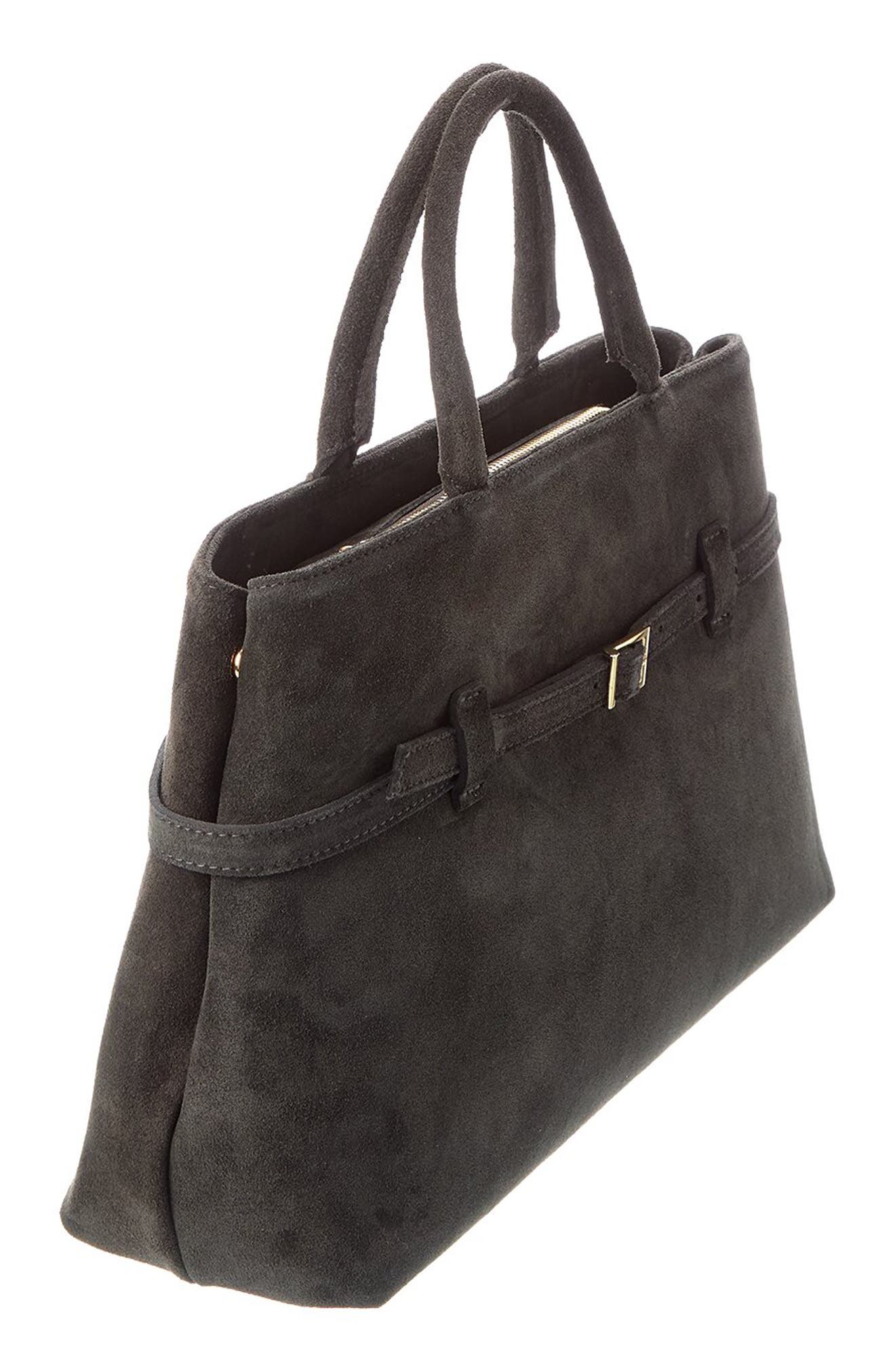 Elspeth 92 Suede Shoulder Bag, Alternate, color, GRAY