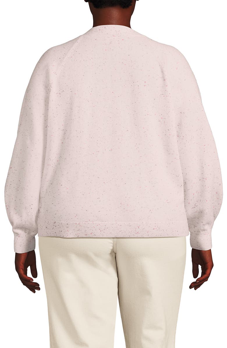 Lands
 End Plus Size Cashmere Cardigan, Alternate, color, Ivory Confetti Donegal